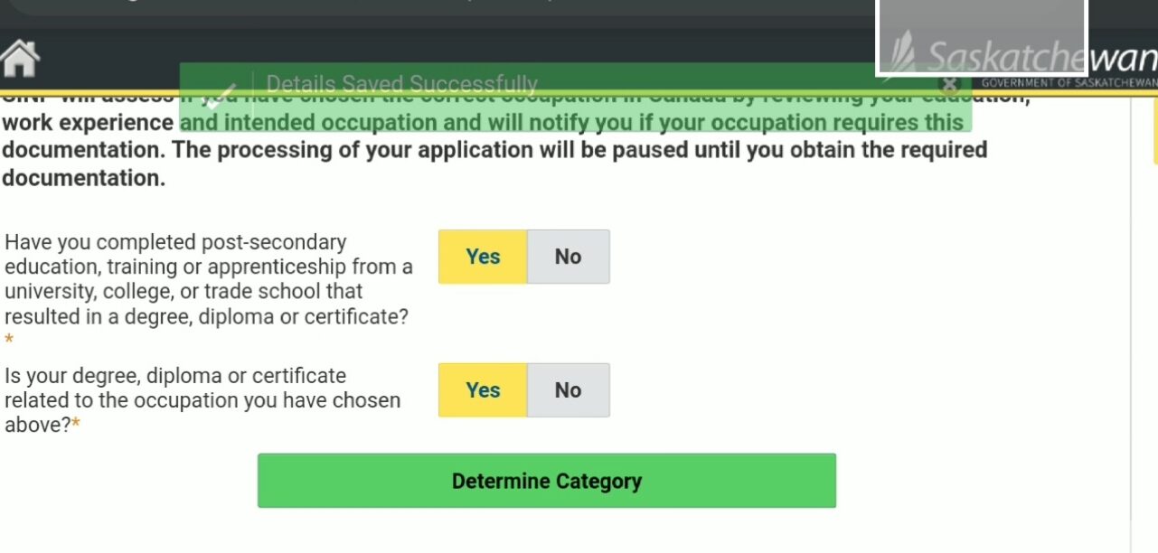 Saskatchewan immigrant nominee program