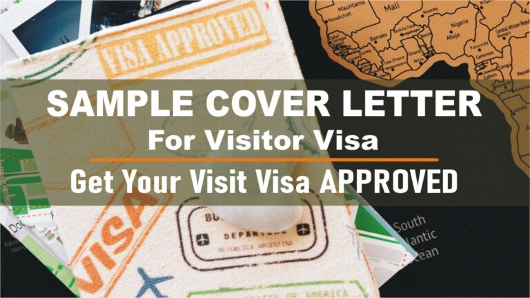 sample cover letter for visitor visa application