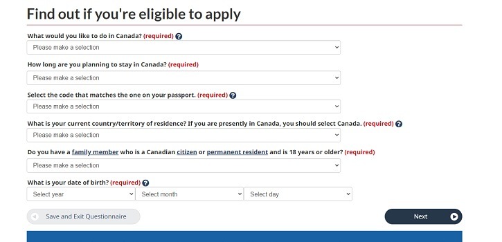 canada visit visa online application