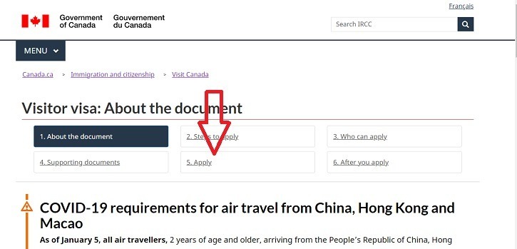 canada visit visa ircc login